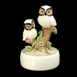 VTG 1979 Japan Porcelain Otagiri Music Box Owl Plays Some Enchanted Evening